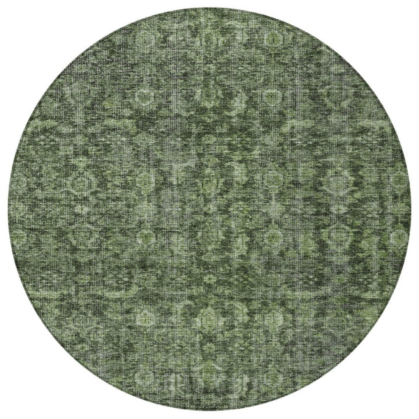 Homeroots 3' Durable Blue And Black Damask Washable Area Rug For Indoor And Outdoor Spaces, Versatile Style 8' Round Polyester 605093