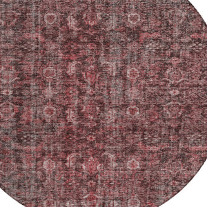 Homeroots 3' Durable Blue And Black Damask Washable Area Rug For Indoor And Outdoor Spaces, Versatile Style 8' Round Polyester 605099