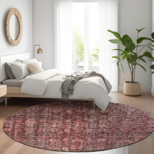 Homeroots 3' Durable Blue And Black Damask Washable Area Rug For Indoor And Outdoor Spaces, Versatile Style 8' Round Polyester 605099