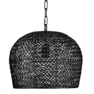 Piero Black Pendant Light - Satin Finish, Adjustable Height, Bohemian Design for Elegant Spaces