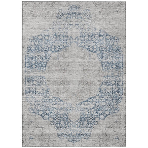 HomeRoots 9' Elegant Blue and Ivory Oriental Area Rug - Washable, Durable for Indoor/Outdoor Spaces, 9'x12' 605107
