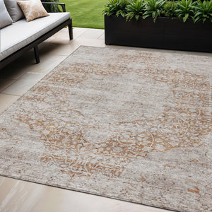 Homeroots 3' Blue And Ivory Oriental Washable Area Rug - Durable, Stain Resistant, Perfect For Indoor And Outdoor Spaces 5' X 8' Polyester 605110