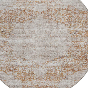 Homeroots 3' Blue And Ivory Oriental Washable Area Rug - Durable, Stain Resistant, Perfect For Indoor And Outdoor Spaces 8' Round Polyester 605111