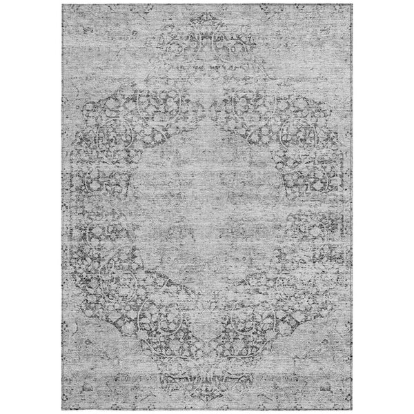 Homeroots 3' Blue And Ivory Oriental Washable Area Rug - Durable, Stain Resistant, Perfect For Indoor And Outdoor Spaces 5' X 8' Polyester 605116