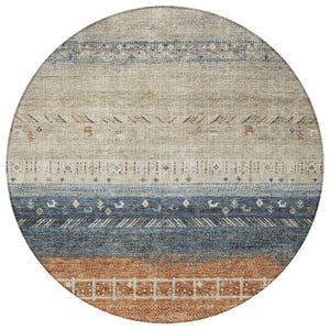 Homeroots 3' Southwestern Indoor Outdoor Area Rug – Stylish, Washable, Durable, Stain-resistant Design For All Spaces 8' Round Polyester 605123