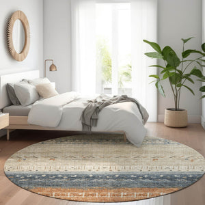 Homeroots 3' Southwestern Indoor Outdoor Area Rug – Stylish, Washable, Durable, Stain-resistant Design For All Spaces 8' Round Polyester 605123