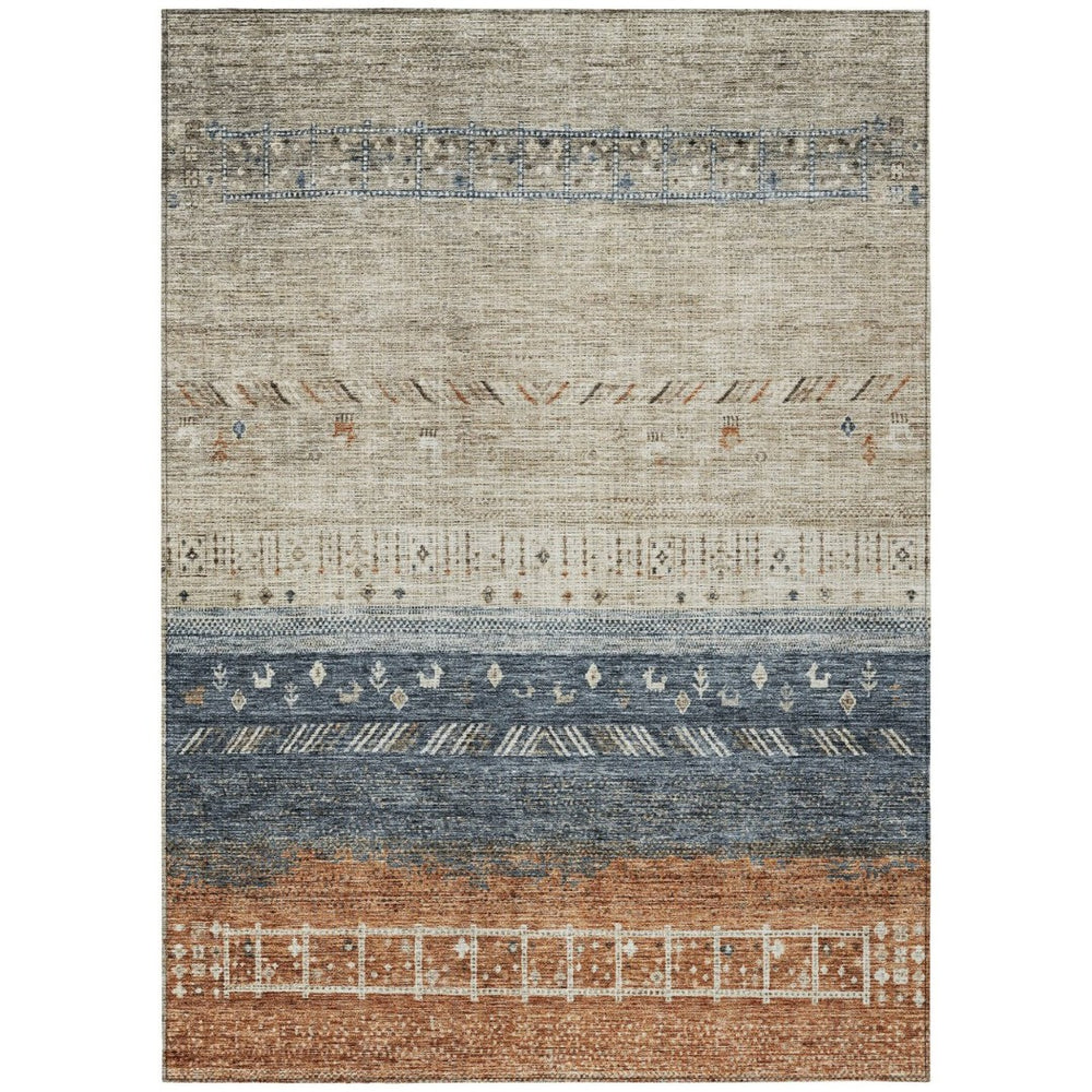 HomeRoots 9' X 12' Southwestern Area Rug - Durable, Washable, Indoor/Outdoor Charm for Homes & Patios 605125