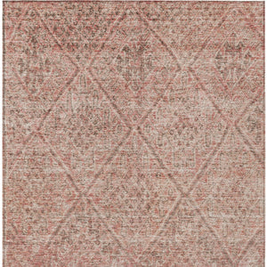 Homeroots 3' Stylish Pink And Brown Moroccan Washable Area Rug For Indoor And Outdoor Spaces, Stain Resistant 3' X 5' Polyester 605133