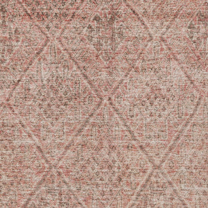Homeroots 3' Stylish Pink And Brown Moroccan Washable Area Rug For Indoor And Outdoor Spaces, Stain Resistant 5' X 8' Polyester 605134