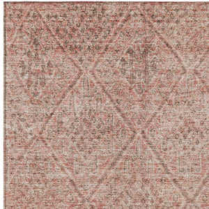 Homeroots 3' Stylish Pink And Brown Moroccan Washable Area Rug For Indoor And Outdoor Spaces, Stain Resistant 8' X 10' Polyester 605136