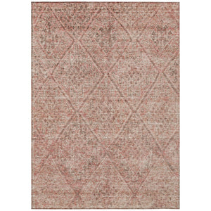 HomeRoots 9' X 12' Pink and Brown Moroccan Area Rug - Washable, Stylish Quatrefoil Design for Indoor & Outdoor Use 605137