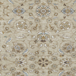 Homeroots 3' Stylish Beige Blue And Brown Moroccan Washable Area Rug For Indoor And Outdoor Spaces 3' X 5' Polyester 605139