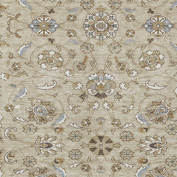 Homeroots 3' Stylish Beige Blue And Brown Moroccan Washable Area Rug For Indoor And Outdoor Spaces 3' X 5' Polyester 605139