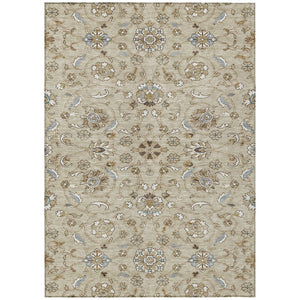 HomeRoots 5' Moroccan-Inspired Washable Area Rug – Durable Indoor/Outdoor Design in Beige, Blue & Brown Tones 10' X 14' 605144
