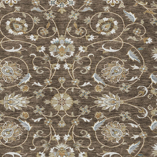 Homeroots 3' Stylish Beige Blue And Brown Moroccan Washable Area Rug For Indoor And Outdoor Spaces 3' X 5' Polyester 605151