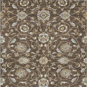 Homeroots 3' Stylish Beige Blue And Brown Moroccan Washable Area Rug For Indoor And Outdoor Spaces 9' X 12' Polyester 605155