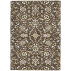 Homeroots 3' Stylish Beige Blue And Brown Moroccan Washable Area Rug For Indoor And Outdoor Spaces 10' X 14' Polyester 605156