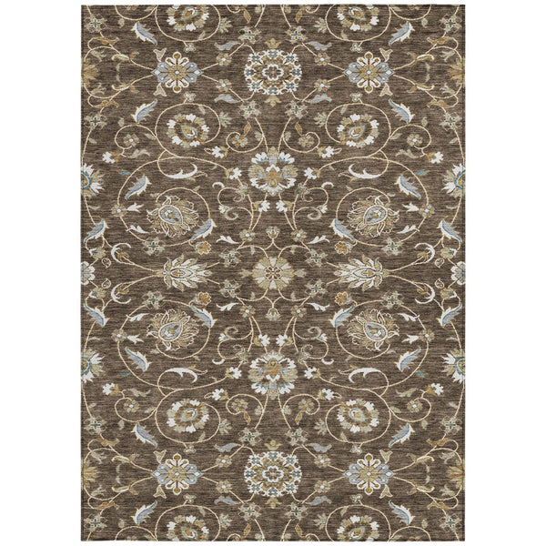 Homeroots 3' Stylish Beige Blue And Brown Moroccan Washable Area Rug For Indoor And Outdoor Spaces 10' X 14' Polyester 605156