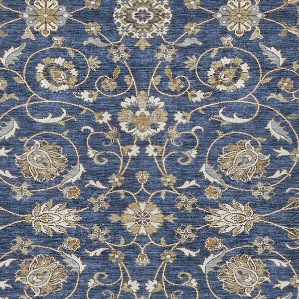 Homeroots 3' Stylish Beige Blue And Brown Moroccan Washable Area Rug For Indoor And Outdoor Spaces 5' X 8' Polyester 605164