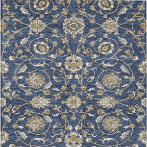 Homeroots 3' Stylish Beige Blue And Brown Moroccan Washable Area Rug For Indoor And Outdoor Spaces 8' X 10' Polyester 605166