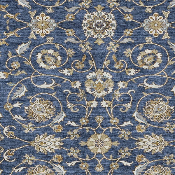 Homeroots 3' Stylish Beige Blue And Brown Moroccan Washable Area Rug For Indoor And Outdoor Spaces 8' X 10' Polyester 605166