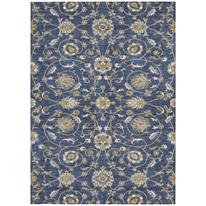 Homeroots 3' Stylish Beige Blue And Brown Moroccan Washable Area Rug For Indoor And Outdoor Spaces 9' X 12' Polyester 605167