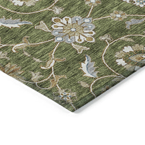 Homeroots 3' Stylish Beige Blue And Brown Moroccan Washable Area Rug For Indoor And Outdoor Spaces 5' X 8' Polyester 605170