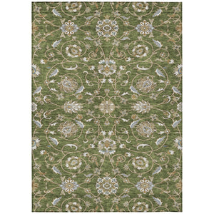 HomeRoots 5' Stylish Moroccan Indoor/Outdoor Area Rug in Olive Green, Brown, Ivory – Durable & Easy Care! 10' X 14' 605174