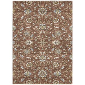 Homeroots 3' Stylish Beige Blue And Brown Moroccan Washable Area Rug For Indoor And Outdoor Spaces 3' X 5' Polyester 605175
