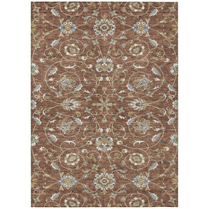 HomeRoots 5' Moroccan Washable Area Rug in Brown, Ivory & Gray - Durable Indoor/Outdoor Style for Every Space 5' X 8' 605176
