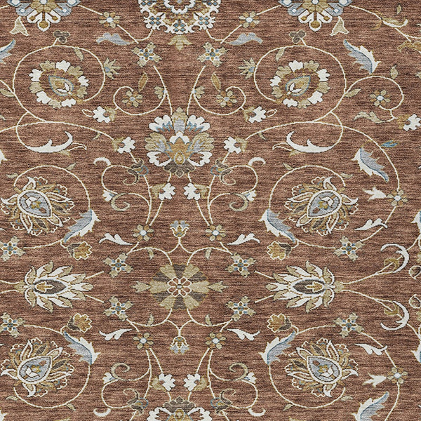 Homeroots 3' Stylish Beige Blue And Brown Moroccan Washable Area Rug For Indoor And Outdoor Spaces 5' X 8' Polyester 605176