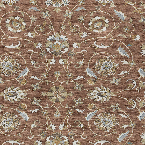 Homeroots 3' Stylish Beige Blue And Brown Moroccan Washable Area Rug For Indoor And Outdoor Spaces 9' X 12' Polyester 605179