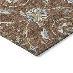 Homeroots 3' Stylish Beige Blue And Brown Moroccan Washable Area Rug For Indoor And Outdoor Spaces 10' X 14' Polyester 605180