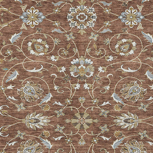 Homeroots 3' Stylish Beige Blue And Brown Moroccan Washable Area Rug For Indoor And Outdoor Spaces 10' X 14' Polyester 605180