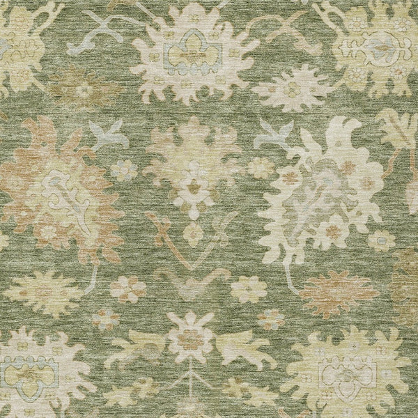 Homeroots 3' Artichoke Green Floral Indoor Outdoor Area Rug - Durable, Washable, Stylish For Any Space 3' X 5' Polyester 605181