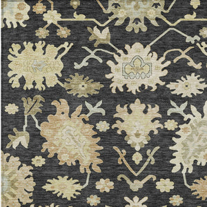 Homeroots 3' Artichoke Green Floral Indoor Outdoor Area Rug - Durable, Washable, Stylish For Any Space 5' X 8' Polyester 605188