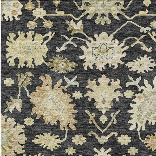 Homeroots 3' Artichoke Green Floral Indoor Outdoor Area Rug - Durable, Washable, Stylish For Any Space 5' X 8' Polyester 605188