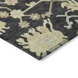 Homeroots 3' Artichoke Green Floral Indoor Outdoor Area Rug - Durable, Washable, Stylish For Any Space 8' Round Polyester 605189