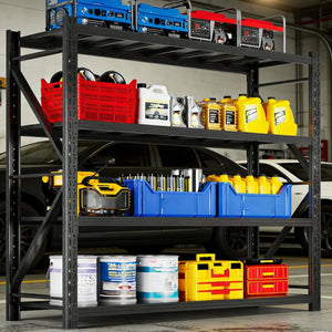 English Elm Garage Steel Four Tier Industrial Shelving Unit with Adjustable Levels and 3000lb Capacity T5667P461087