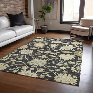 Homeroots 3' Artichoke Green Floral Indoor Outdoor Area Rug - Durable, Washable, Stylish For Any Space 10' X 14' Polyester 605192