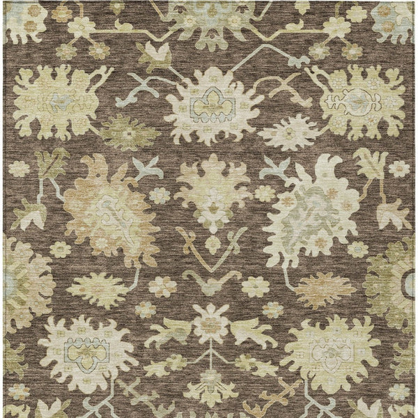 Homeroots 3' Artichoke Green Floral Indoor Outdoor Area Rug - Durable, Washable, Stylish For Any Space 10' X 14' Polyester 605198