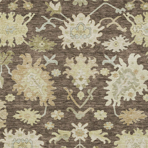 Homeroots 3' Artichoke Green Floral Indoor Outdoor Area Rug - Durable, Washable, Stylish For Any Space 10' X 14' Polyester 605198