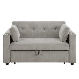 English Elm Laurelle Corduroy Sleeper Loveseat with Usb Charging Tufted Compact Sofa Bed B2749P413231