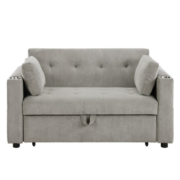 English Elm Laurelle Corduroy Sleeper Loveseat with Usb Charging Tufted Compact Sofa Bed B2749P413231