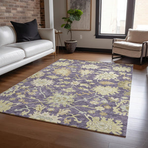 Homeroots 3' Artichoke Green Floral Indoor Outdoor Area Rug - Durable, Washable, Stylish For Any Space 8' X 10' Polyester 605202