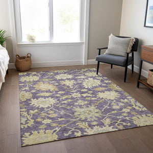 Homeroots 3' Artichoke Green Floral Indoor Outdoor Area Rug - Durable, Washable, Stylish For Any Space 9' X 12' Polyester 605203
