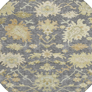Homeroots 3' Artichoke Green Floral Indoor Outdoor Area Rug - Durable, Washable, Stylish For Any Space 8' Round Polyester 605207
