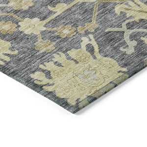 Homeroots 3' Artichoke Green Floral Indoor Outdoor Area Rug - Durable, Washable, Stylish For Any Space 9' X 12' Polyester 605209