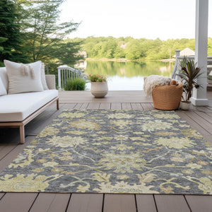 Homeroots 3' Artichoke Green Floral Indoor Outdoor Area Rug - Durable, Washable, Stylish For Any Space 10' X 14' Polyester 605210