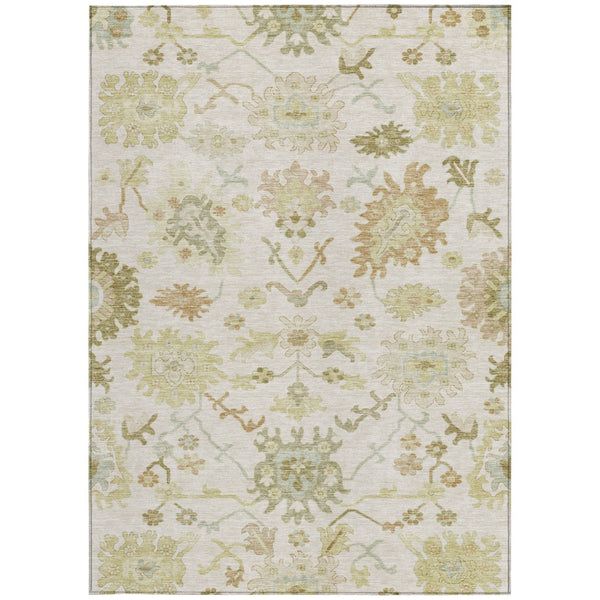 Homeroots 3' Artichoke Green Floral Indoor Outdoor Area Rug - Durable, Washable, Stylish For Any Space 3' X 5' Polyester 605211